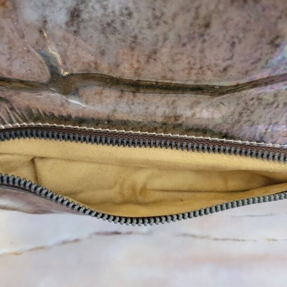 Jimmy Choo Clutch Wristlet Bag Foldover Metallic 11 X 6 Distressed Logo … - Picture 8 of 15